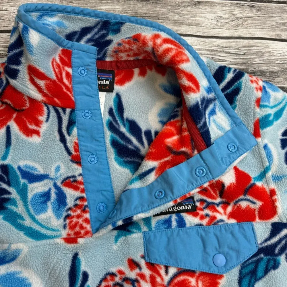 Patagonia Synchilla Snap-T Manoa Dusk Hawaiian Hibiscus Floral Fleece S SM Small - Image 4
