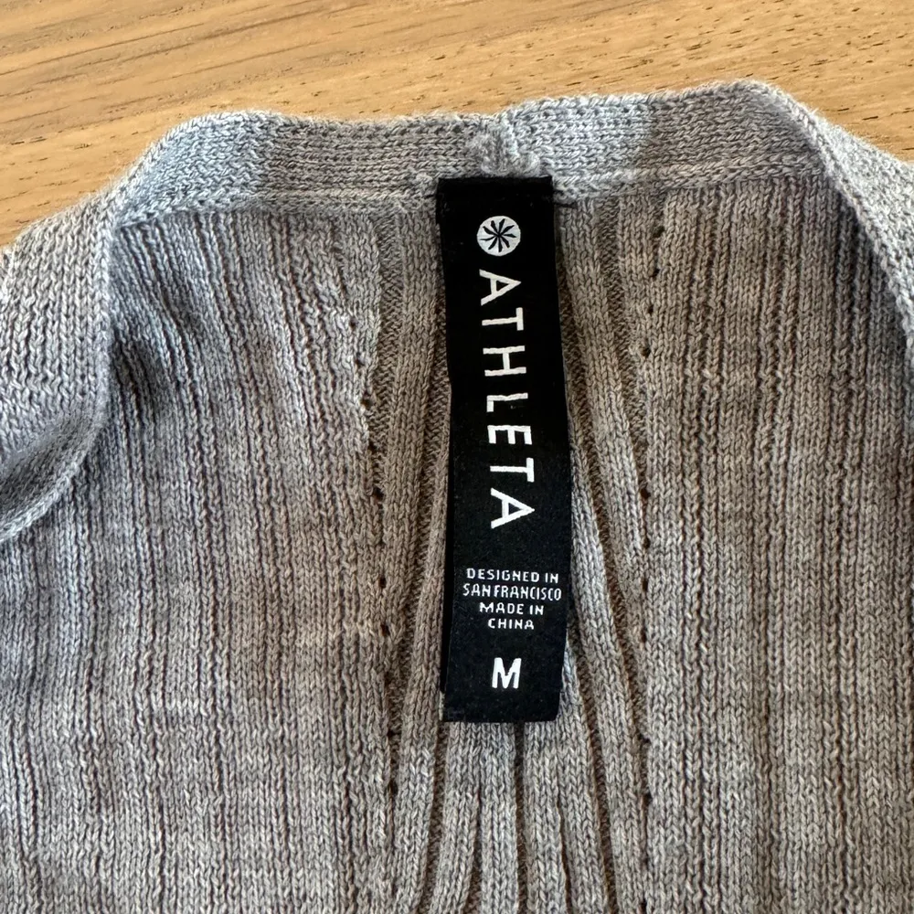 Athleta Solstice wrap cardigan sweater merino wool blend gray size medium - Image 3