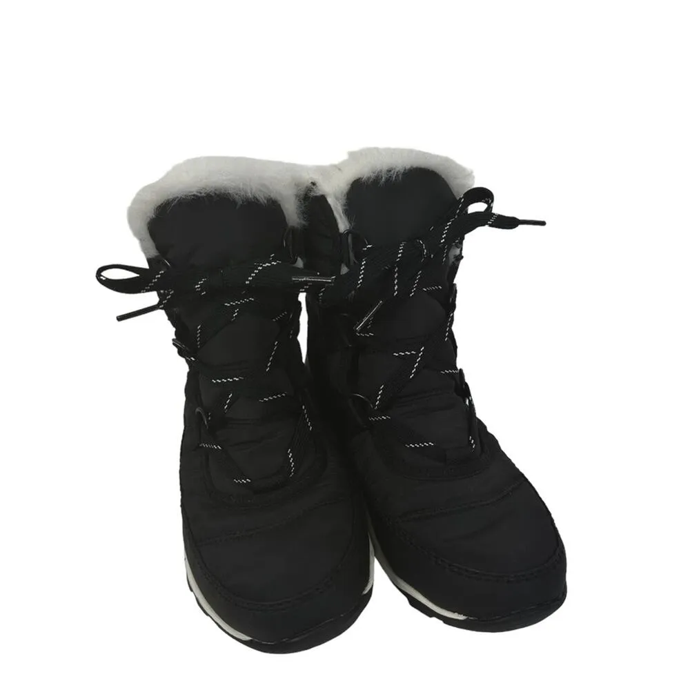 Sorel Women's 6 Whitney Short Lace Up Black Furry Winter Snow Boots - Image 6