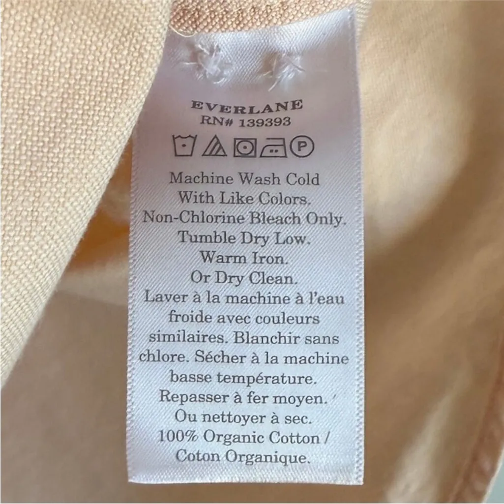 Everlane The Relaxed Oxford Shirt Apricot Organic Cotton Womens Size 6 Button Up - Image 4