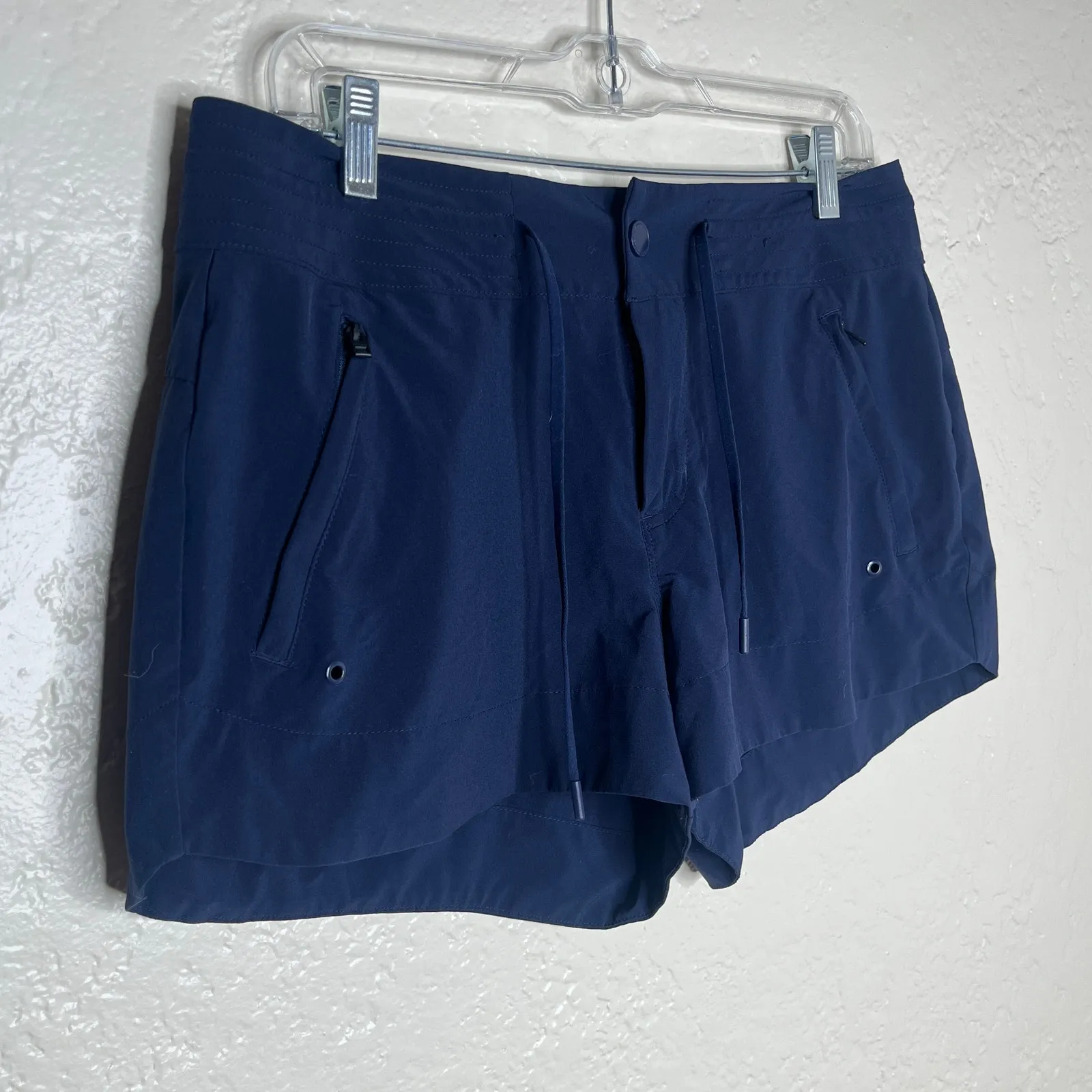 Athleta Hudson Board Swim Shorts Beach Sporty Drawstring Women Navy Blue 8 - Image 2