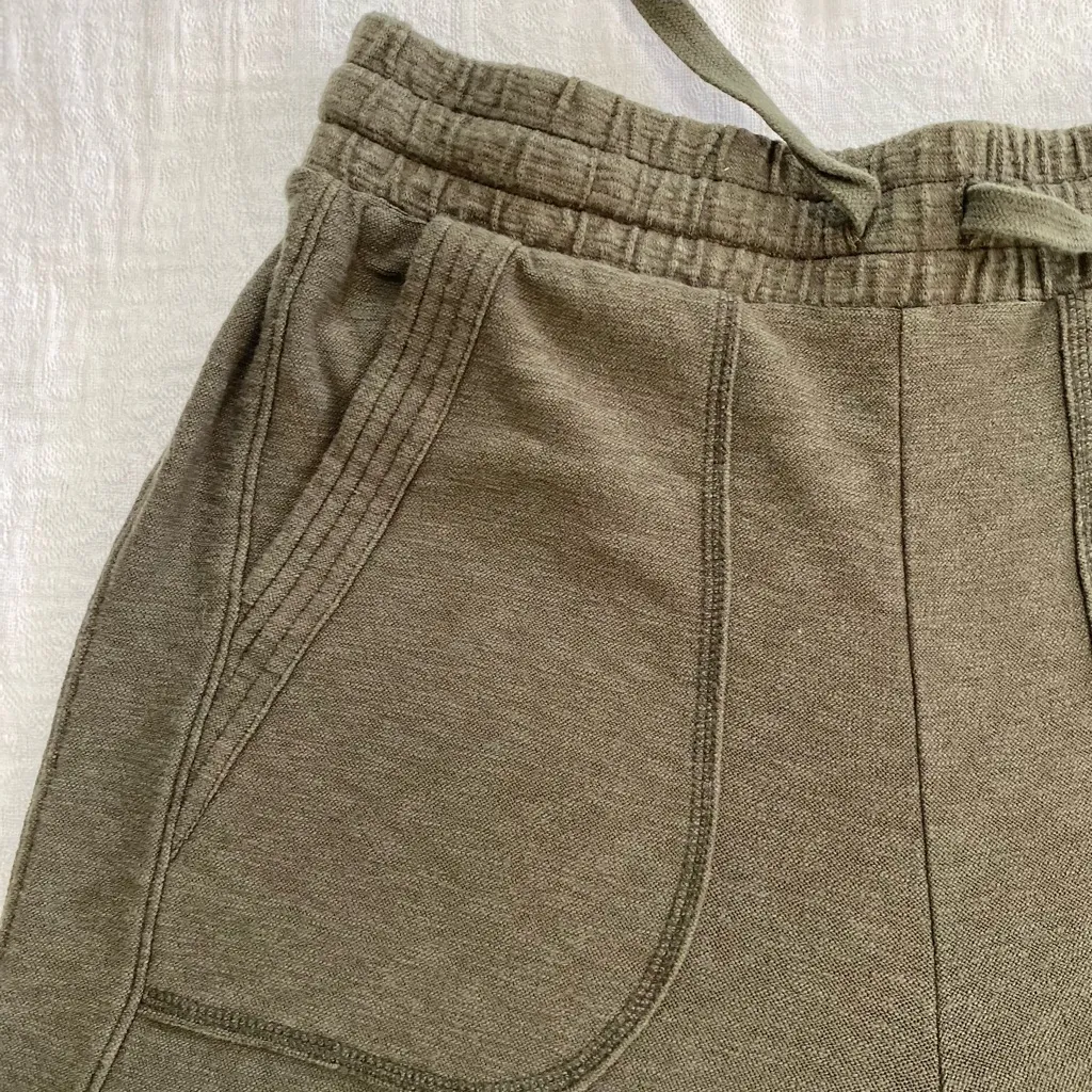 Saturday Sunday Anthropologie Women Small Textured Knit Joggers Relaxed Fit Green - Image 4