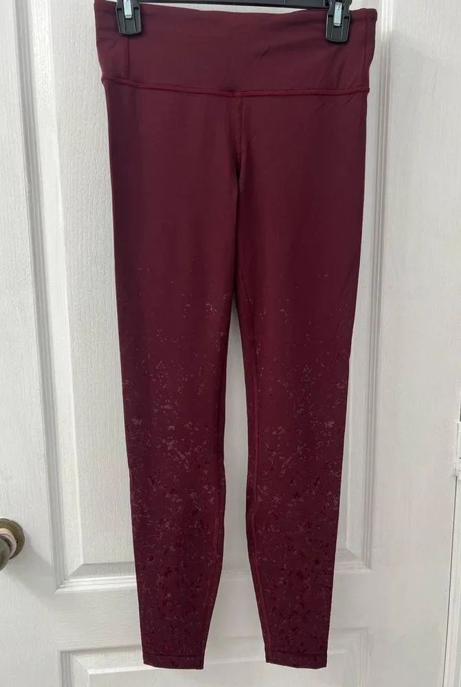 Lululemon Speed Wunder Mid-Rise Tight 28" *Speckle Shine Garnet/Garnet (Size 8) - Image 5
