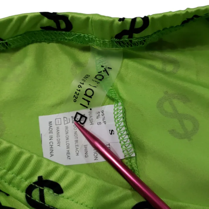 Kanari B.  Dollar Sign Pants Size Small By Women's Money Sign Leggings Cash Green With Black Dollar Signs Printed Money Sign Print - Image 5