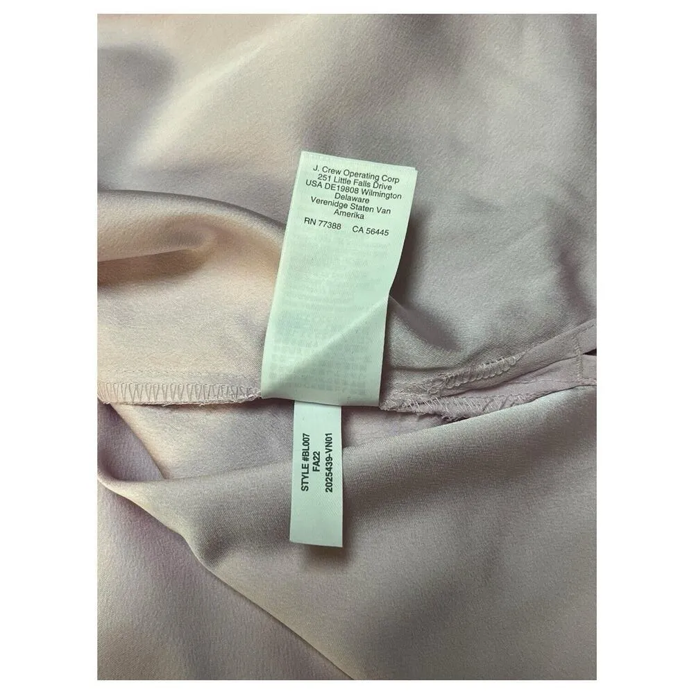 New J Crew Top Womens Small Purple Bishop Sleeve Keyhole Button Career Dressy - Image 8