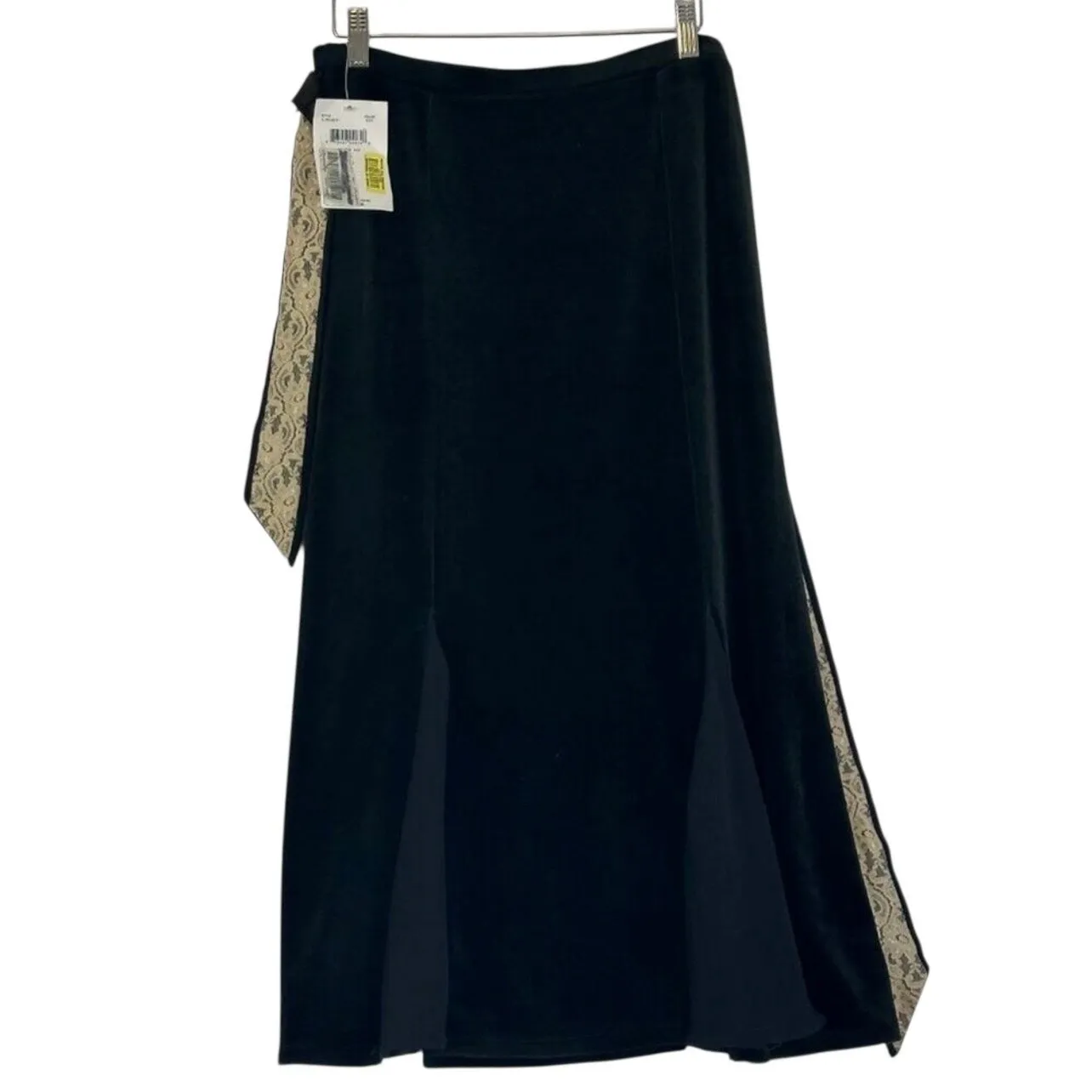 NWT Vintage Emma James Belted Lace Velvet Skirt Womens S Black Whimsigoth Grunge - Image 4