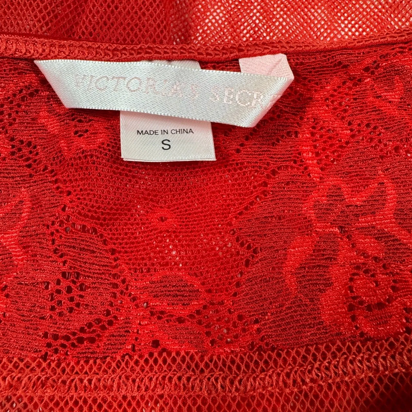 Victoria's Secret Red Lace Halter Mesh Babydoll Chemise Sz Small‎ Sheer 2006 Y2K - Image 5