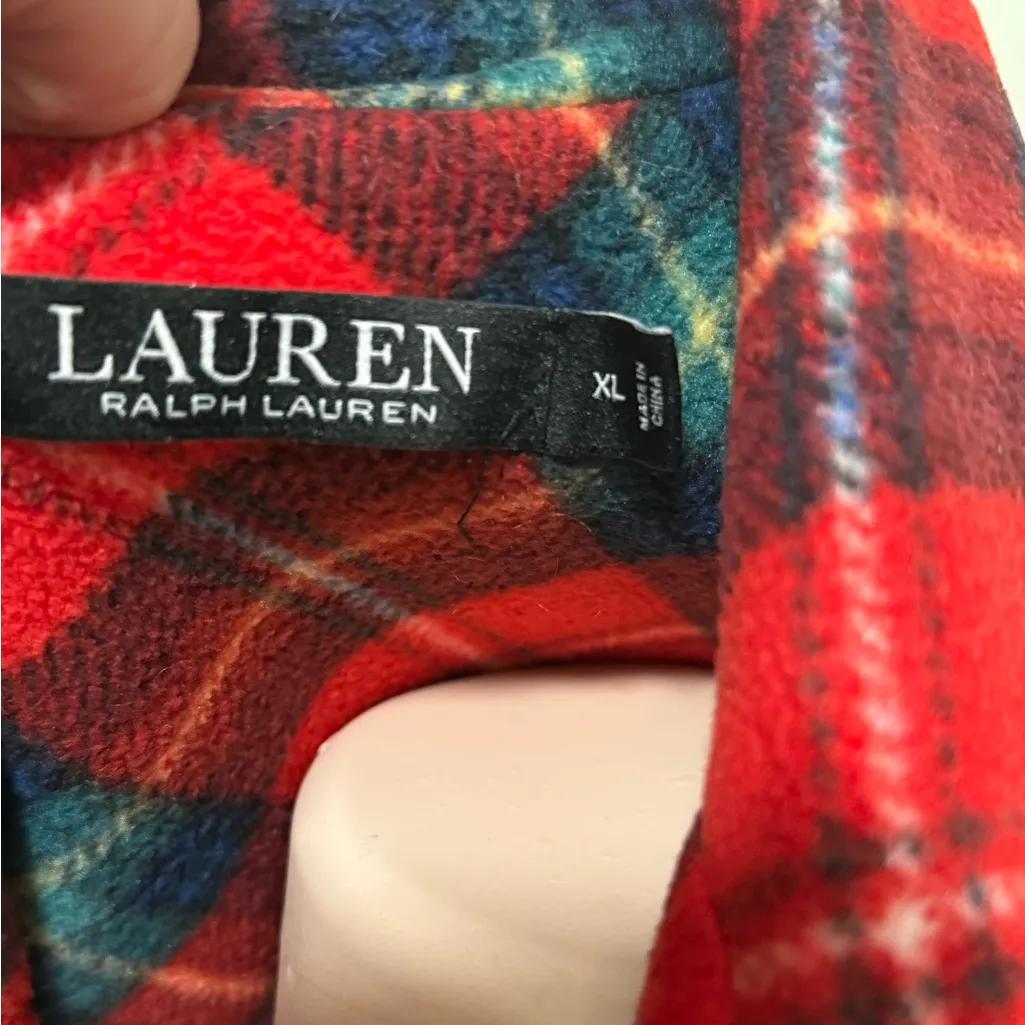 Lauren Ralph Lauren Monogramed Tartan Plaid Plush Fleece 2Piece Pajama size XL - Image 6