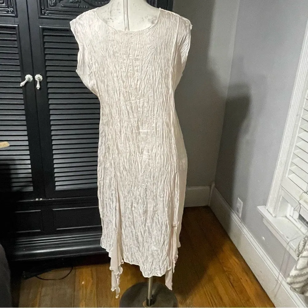 Lee Andersen Romantic Silk Slip Crinkle Dress Fairy Whimsy Goth Art‎ To Wear S - Image 5