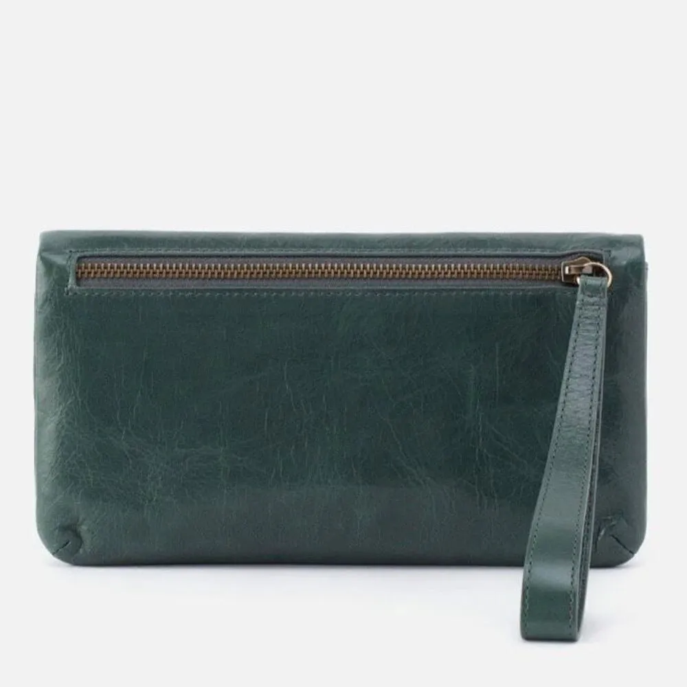 HOBO LAUREN CLUTCH LEATHER WRISTLET WALLET Sage Henna Luxury Leather, NWT Green - Image 4