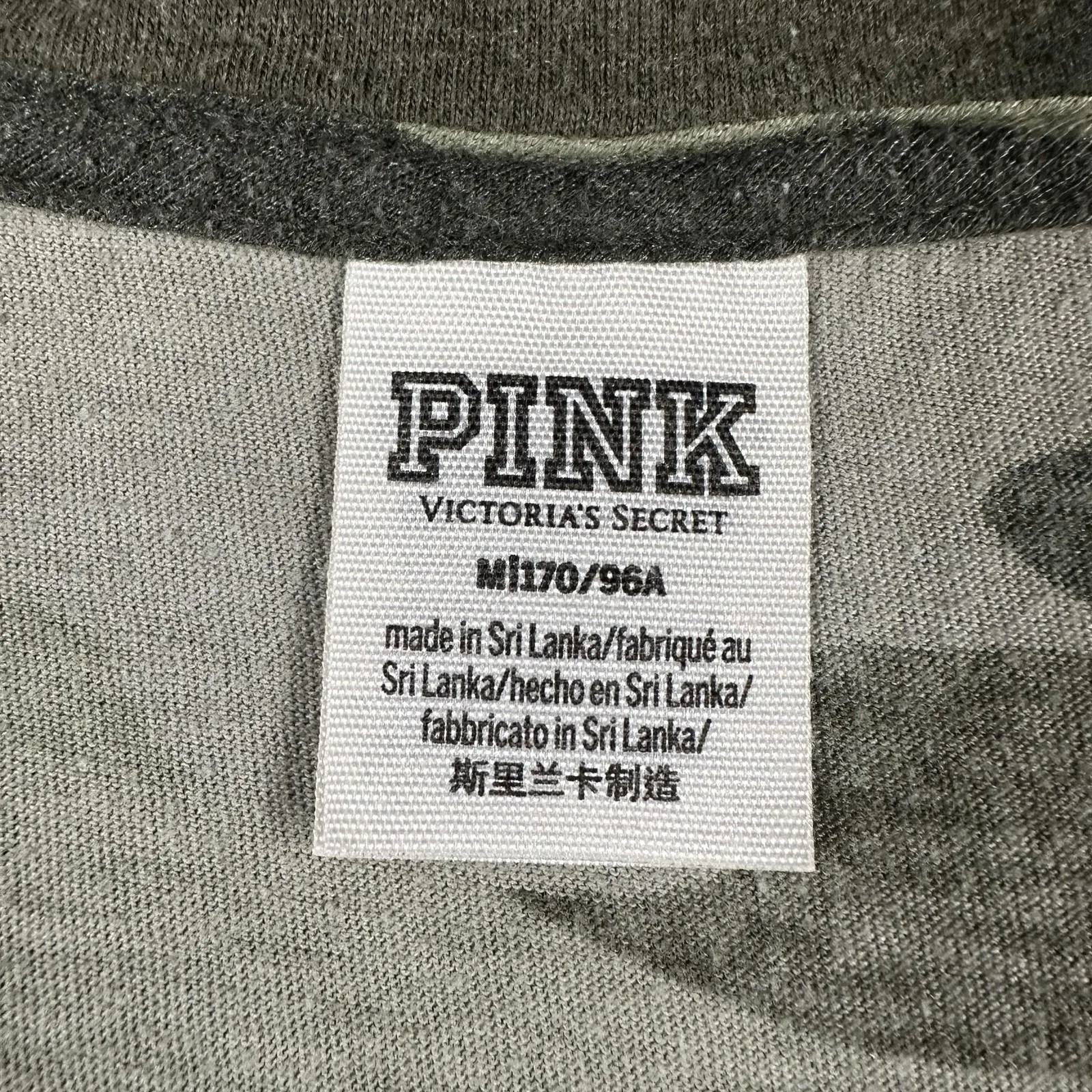 PINK Victorias Secret Shirt Womens Medium Camo V-Neck Short Sleeve Dog Logo - Image 3