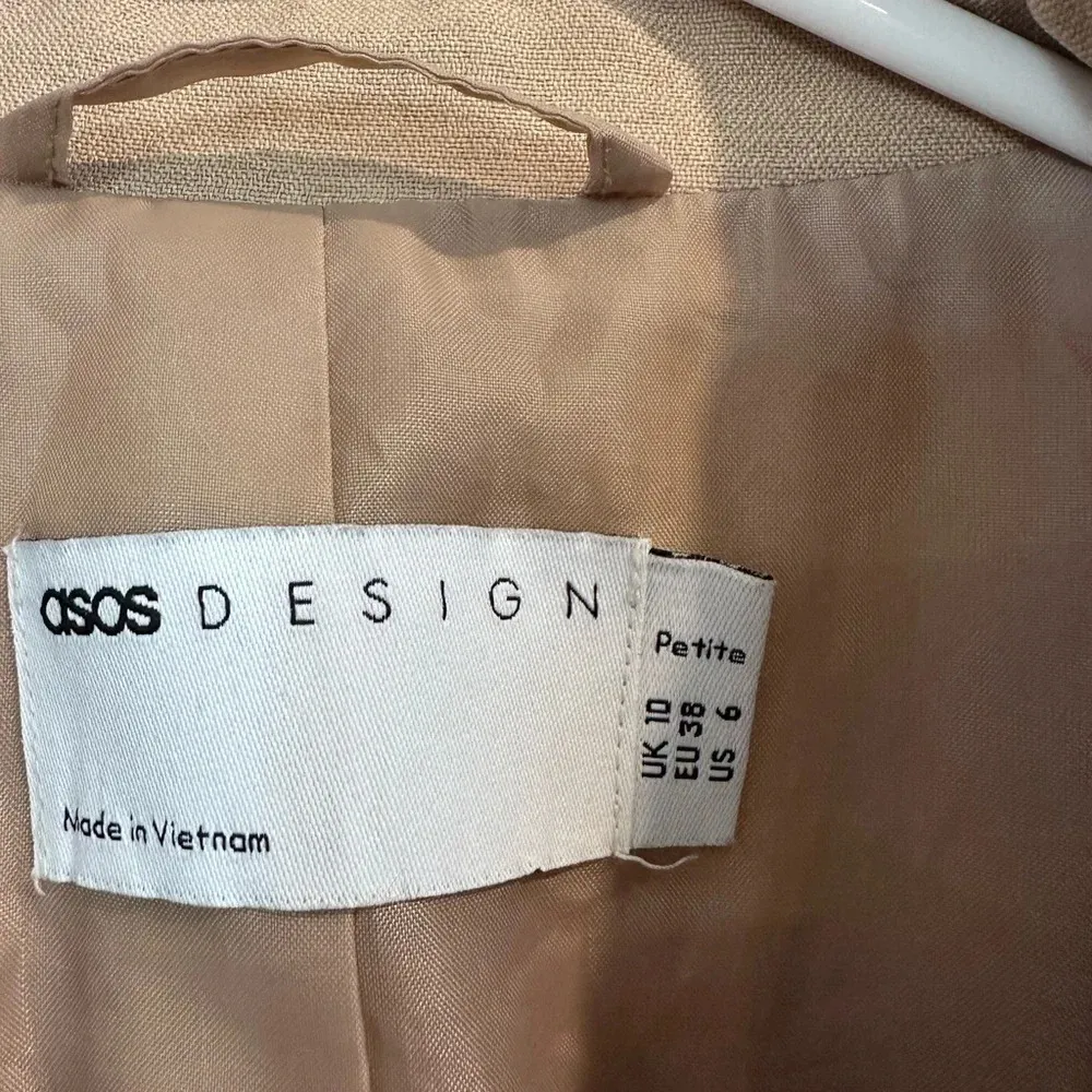 ASOS Design Taupe/Beige Oversized Blazer Size 6 Petite - Image 3