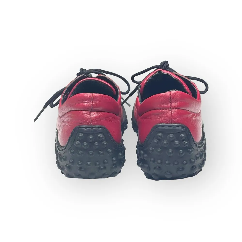 Jacques Cohen 𖦹 Hipster Chic Quilted Leather Sneakers 𖦹 Fire Engine Red 𖦹 8M Size 8 - Image 3