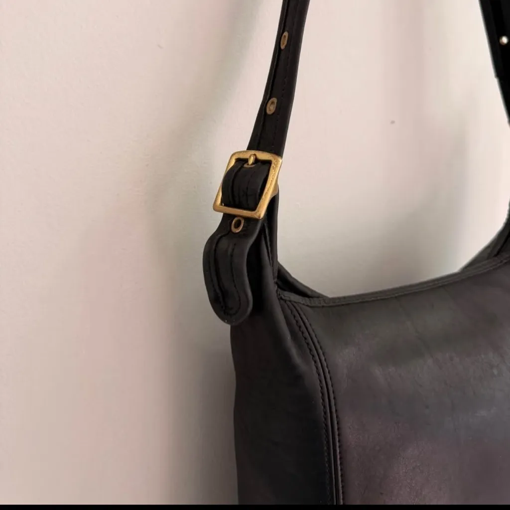 Vintage Black Coach Slim Duffle Bag #9060 - Image 3