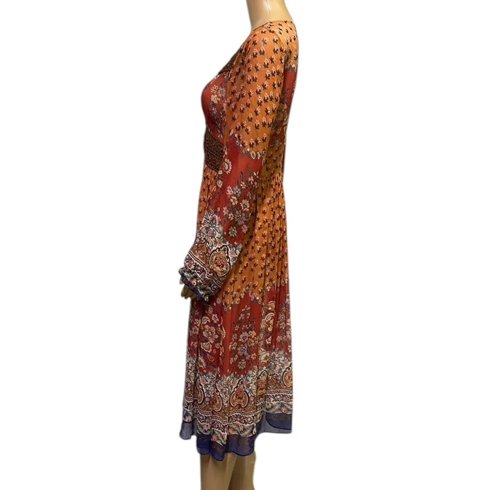 COPY - ECI Sheer Crochet Floral Boho Long Sleeve Boho Festival Midi Dress Women… - Image 7