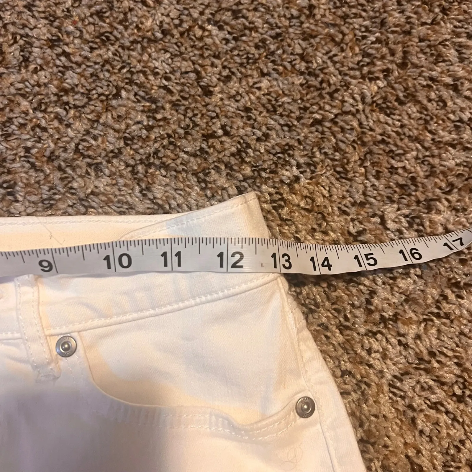 LOFT The Skinny‎ White Denim Jeans Frayed Hem Women's Size 25 - Image 4