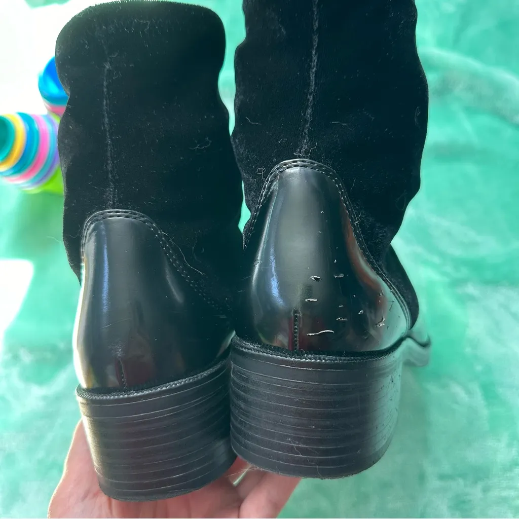 Zara Basic Collection Contrast Velvet Ankle Boots in Black Size EU 40 - Image 6