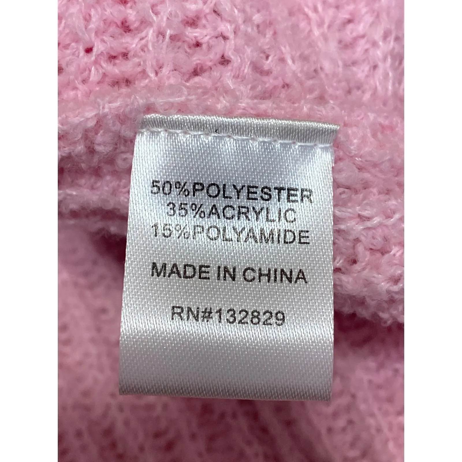 Superdown Women's Pink Ribbed Knit Faux Wrap Long Sleeve Sweater Top Size S - Image 4