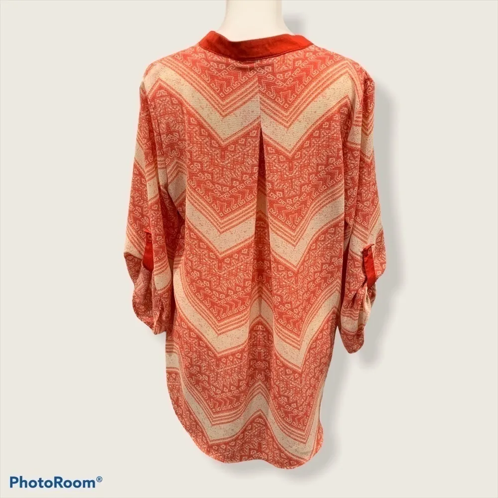 Faith and joy  Semi Sheer‎ V Neck Blouse Size M - Image 2