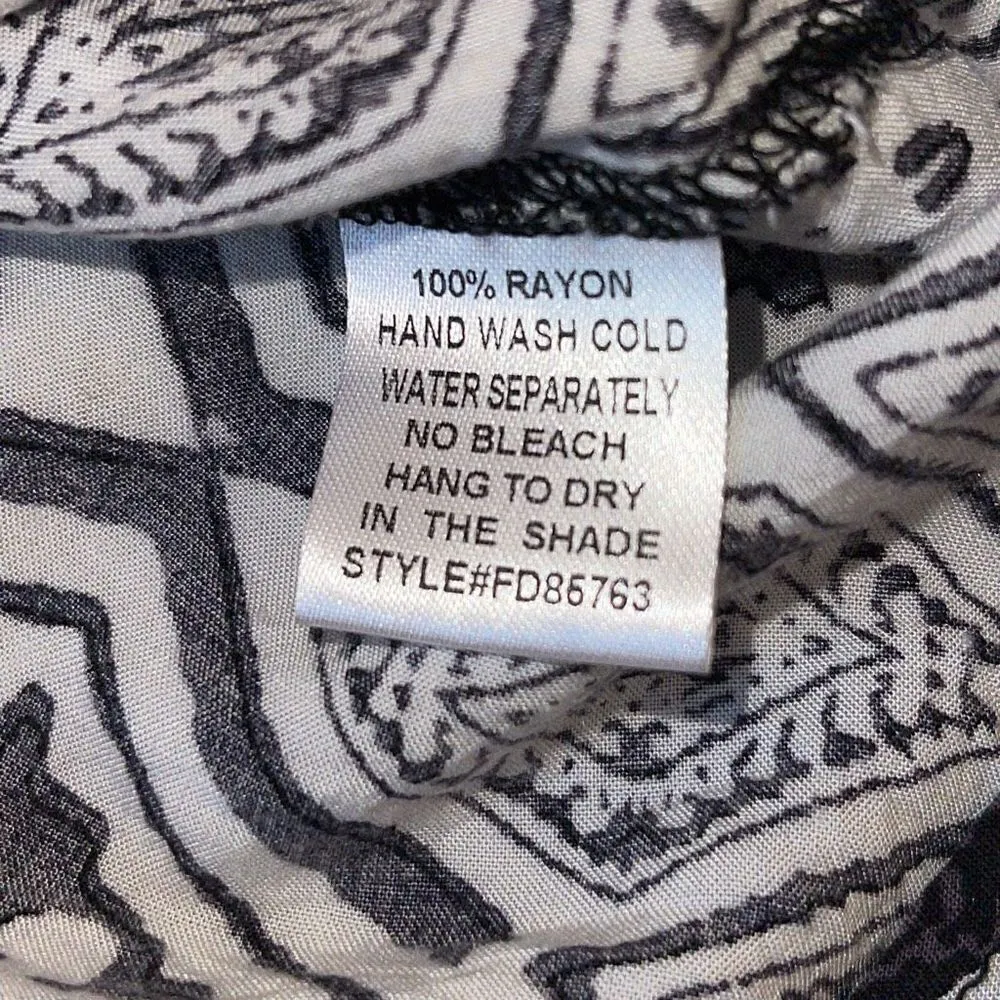 Fun2fun Women's 3/4 Sleeve Top Blouse Bohemian Geometric Tunic Black Size Medium - Image 6