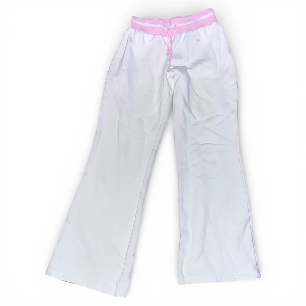 Vintage y2k early 2000s White and Pink Nurse Pants - Image 2