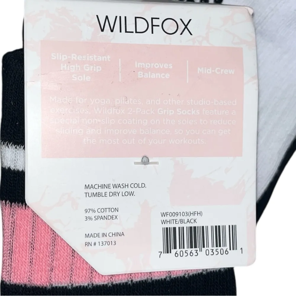 WILDFOX 2-Pack Mid-Crew Retro Stripe Grip Socks - Image 5