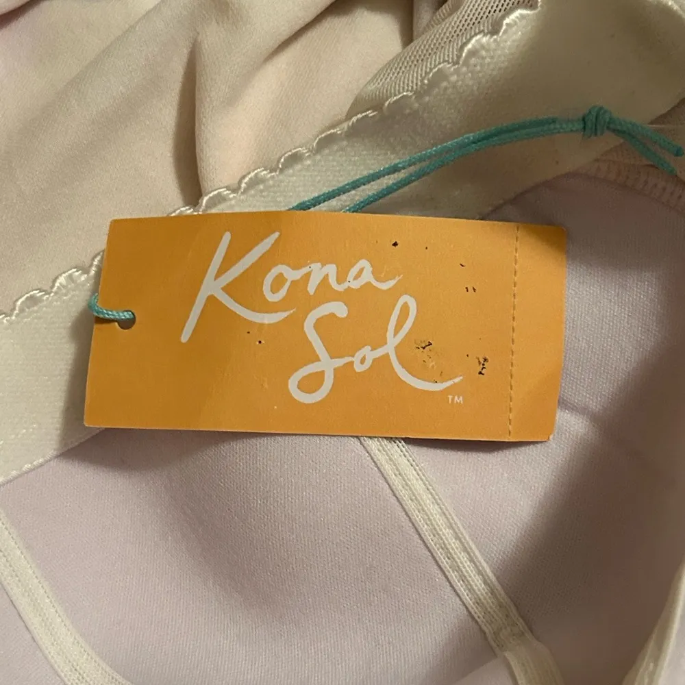 Kona Sol Women’s 14W Twist Bandeau One Piece Swimsuit Yellow Floral Swim - Image 6