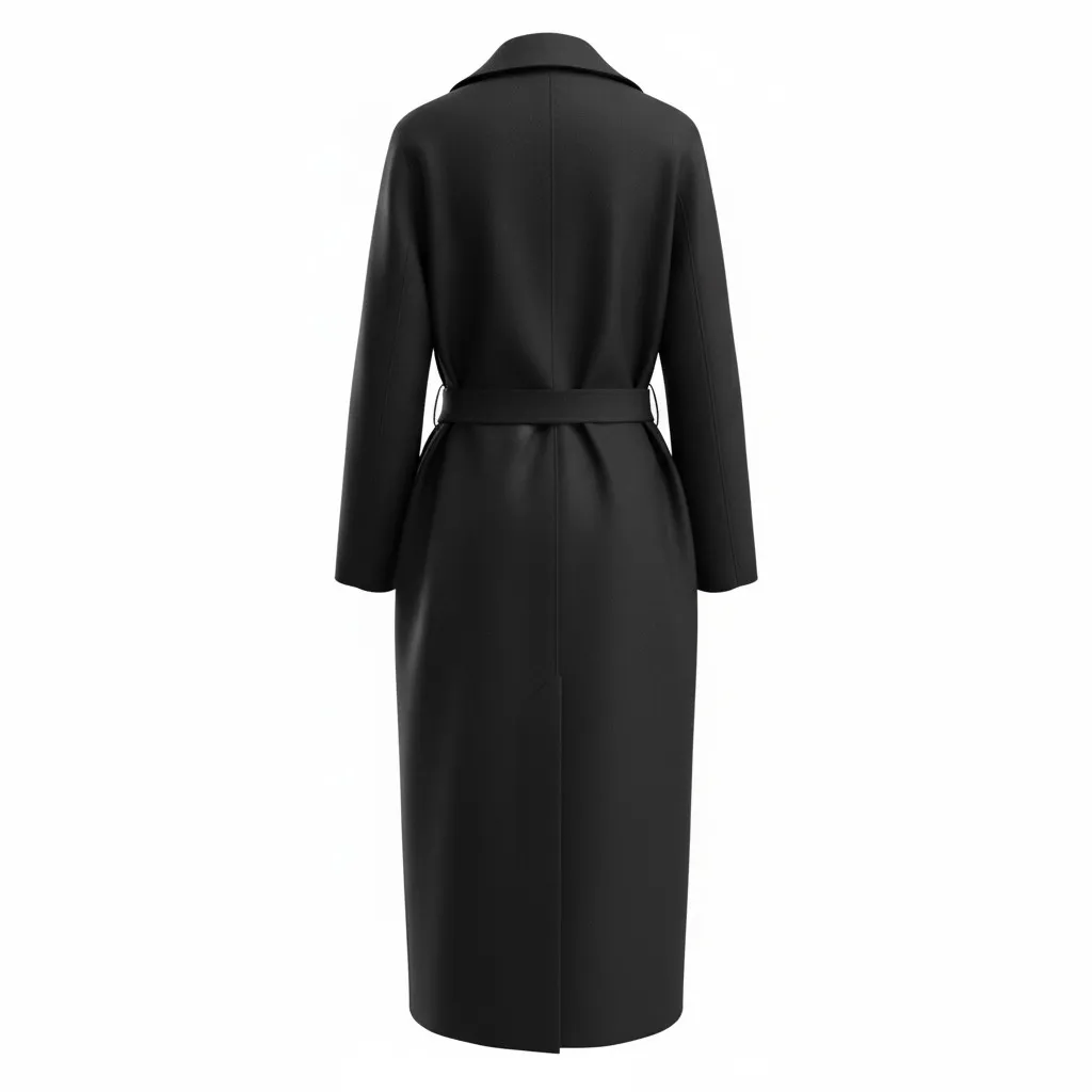 Dawn Levy Celine Black Wool Blend Long Coat Houndstooth Lined NWT XL - Image 3