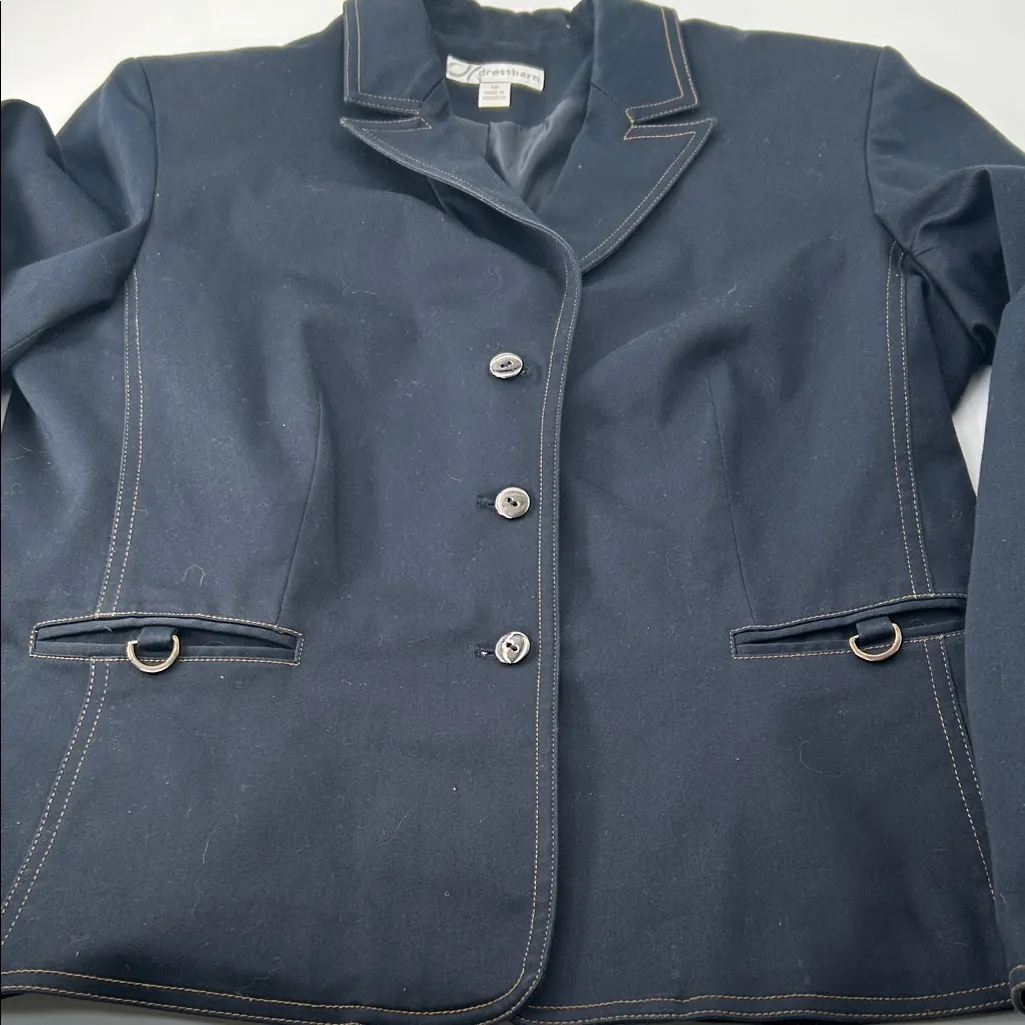 Dress Barn Dark Blue Blazer with Contrast Stitching - Image 7