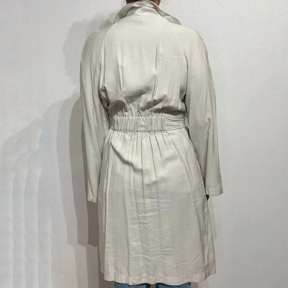 Fore Khaki Belted Lightweight Trench Coat Sz M Tan Size M - Image 14