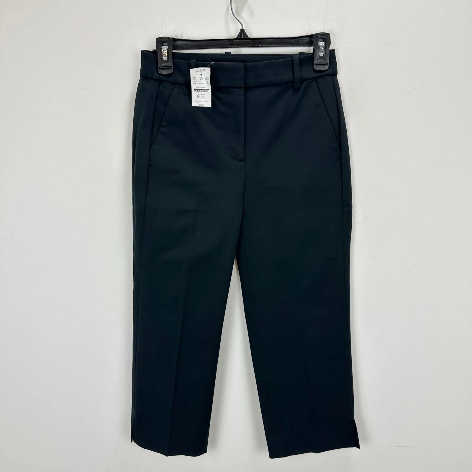 J.Crew Petite Slim Straight Leg Capri Pant Black Classic Cotton Blend US 0P NWT - Image 6
