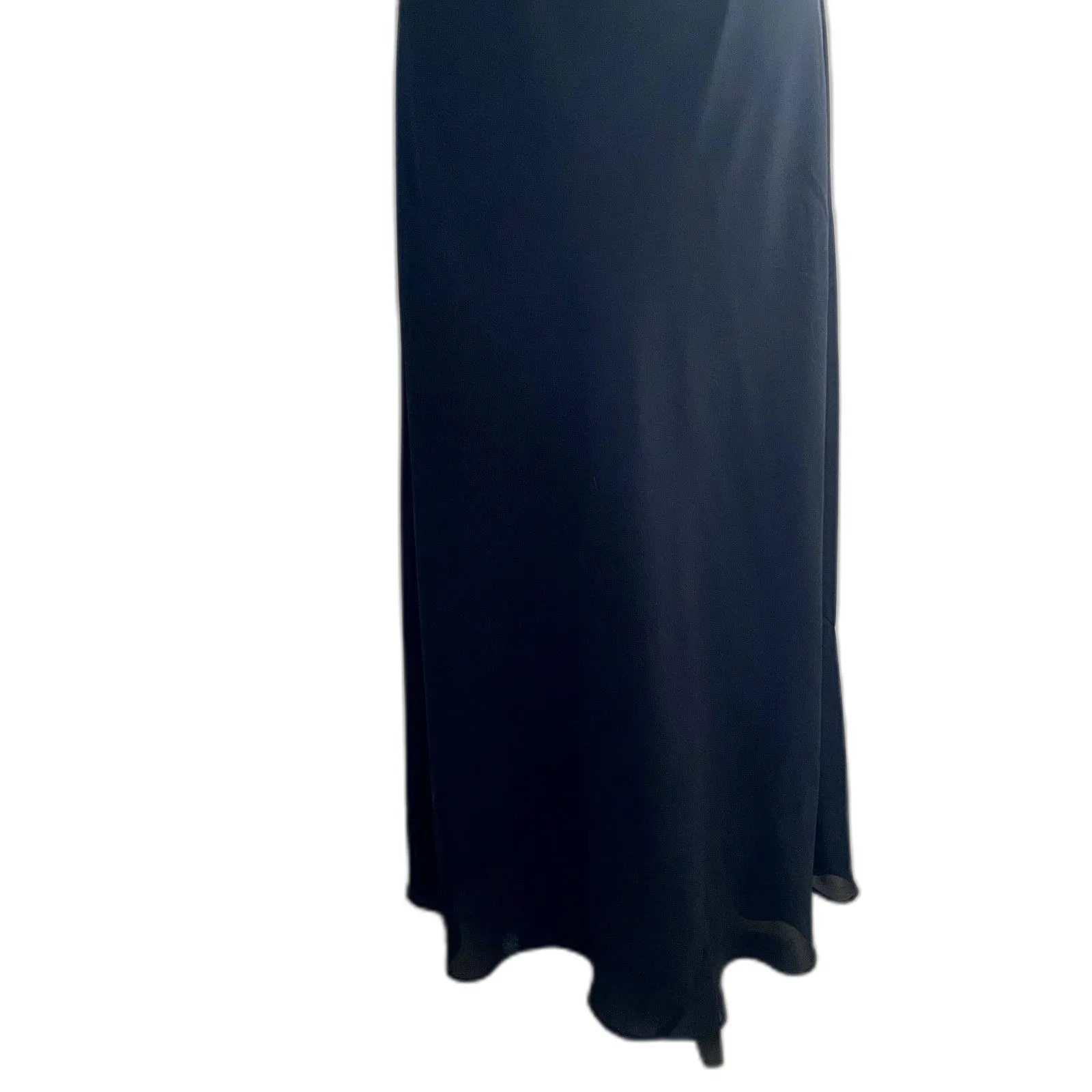 Vintage Alyn Paige Maxi Shift Dress Sleeveless Solid Black LBD Juniors Size 15 - Image 3