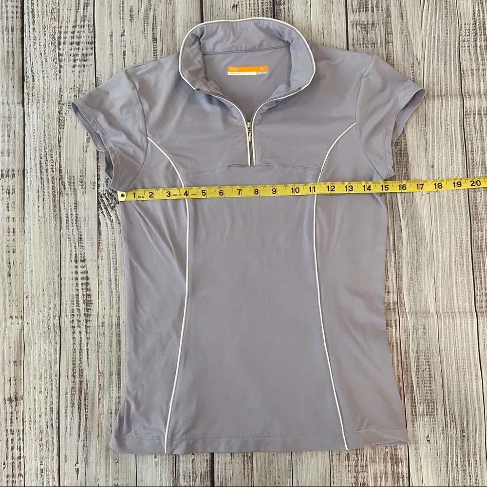 Lucy Lilac Quarter Zip Short Sleeve Athletic Top. - Image 6