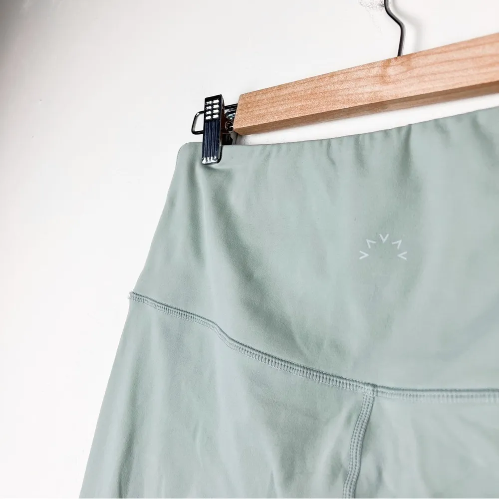 Varley Whitley High Rise Jersey Leggings in Sage Green Shadow Gray Size XL - Image 10