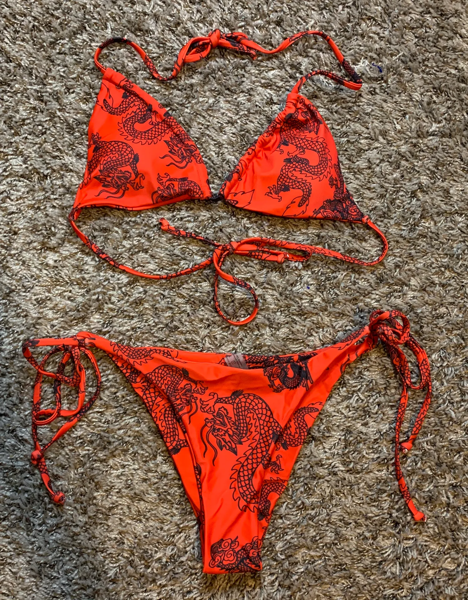 SheIn Red Dragon Print Bikini Set - Image 2