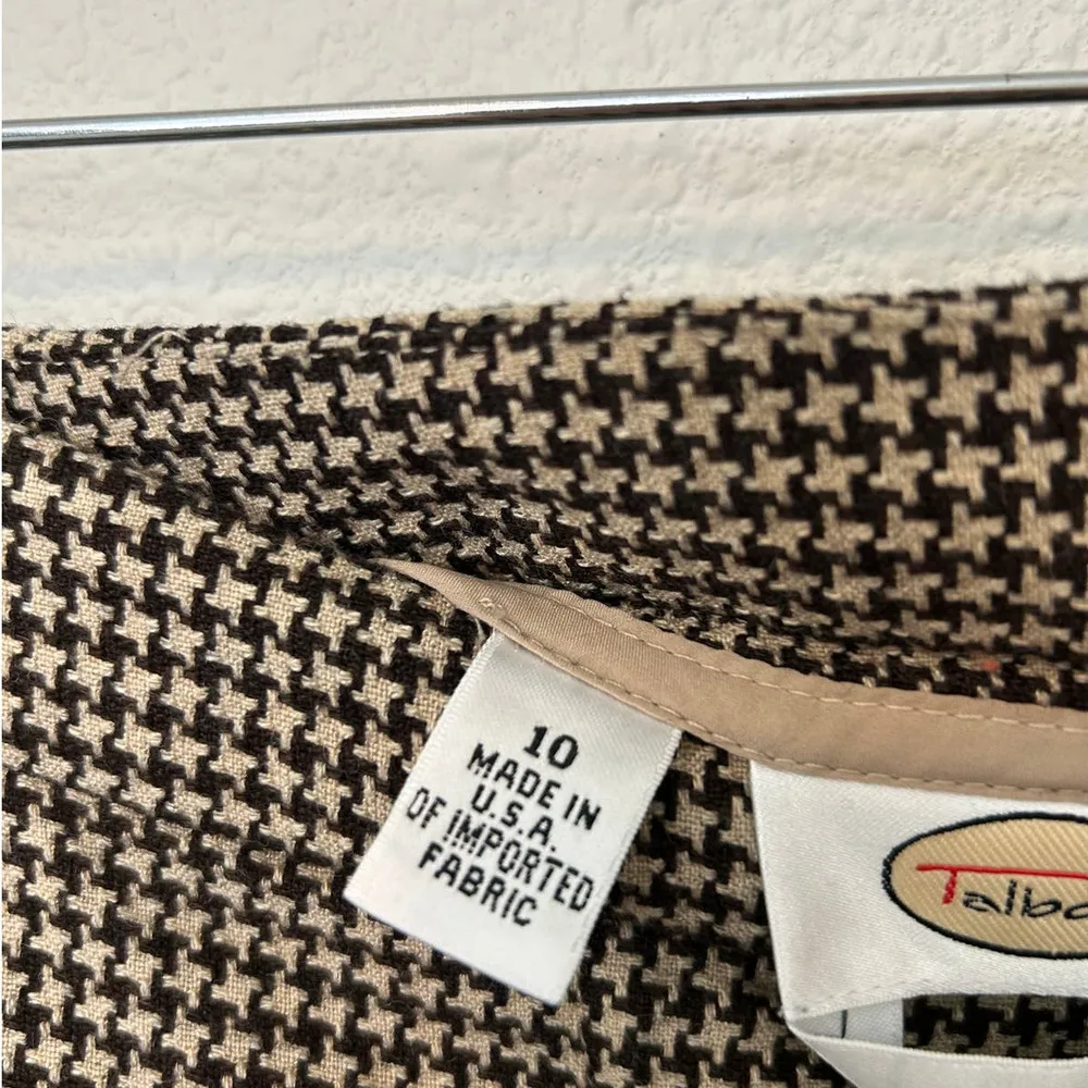 Vintage Talbots Size 10 Wool Pants Stretch Fit Houndstooth Trousers Made In USA - Image 8