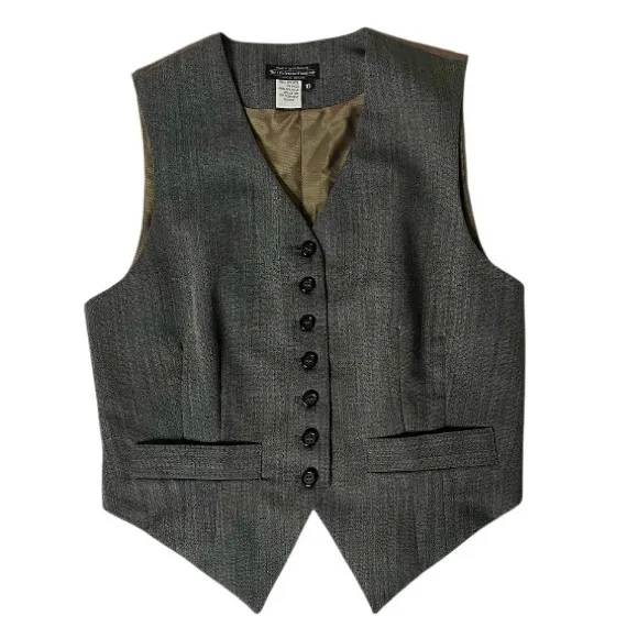 J PETERMAN 3 Piece Pantsuit Longline Jacket Pants Vest Wool Lined Womens VINTAGE Size 10 - Image 7