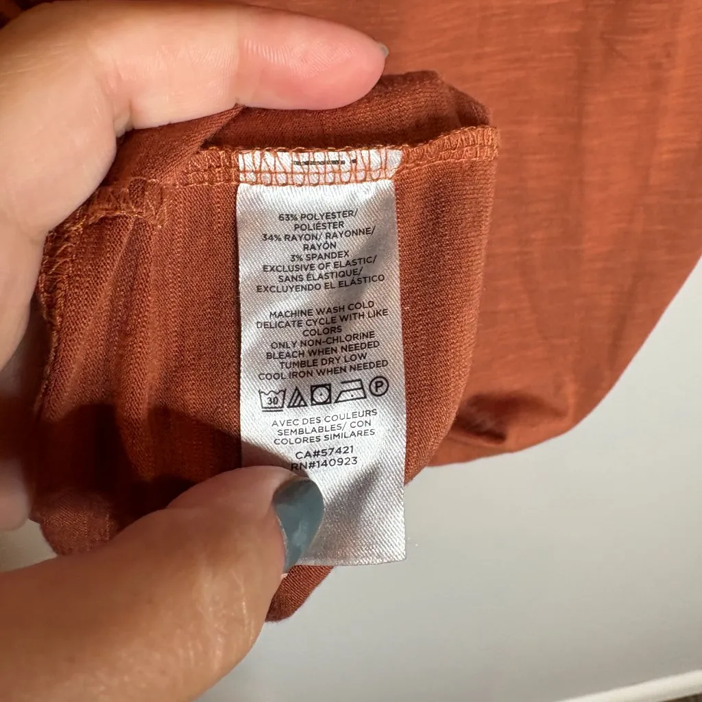 Loft terracotta smocked sleeveless tank top - Image 4