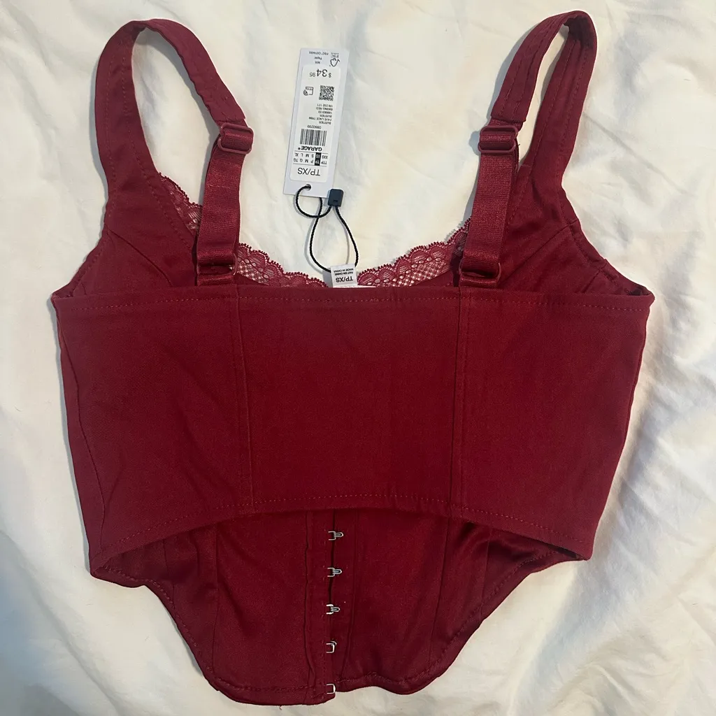Garage Burgundy Lace-Trimmed Top - Image 2