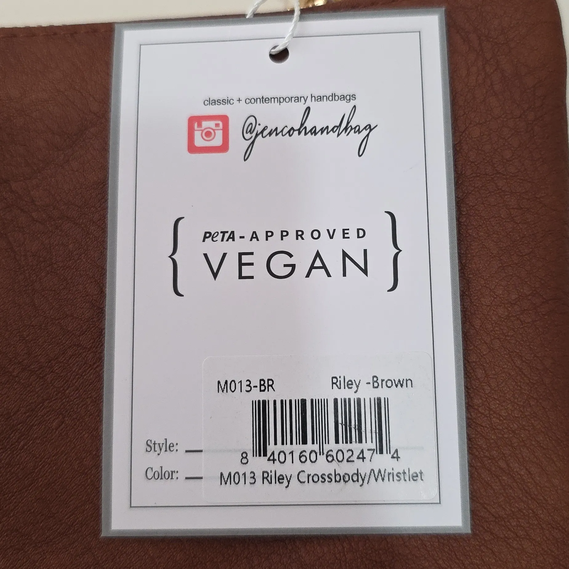 Jen & Co Riley Purse Vegan Leather Crossbody Wristlet Clutch Brown Medium New - Image 8