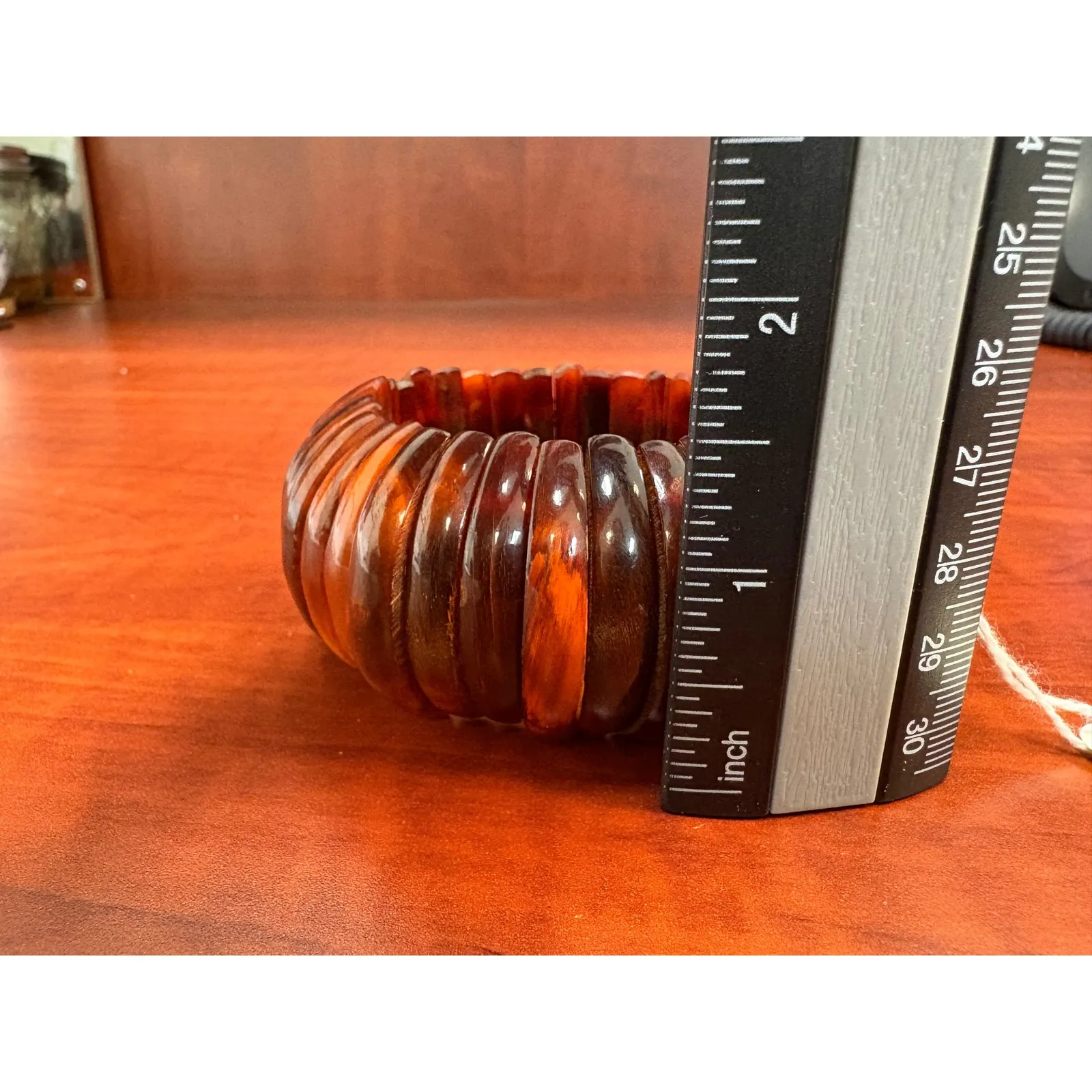 African Wood Cuff Bracelet Round Bangle Boho‎ Statement Jewelry Brown - Image 6