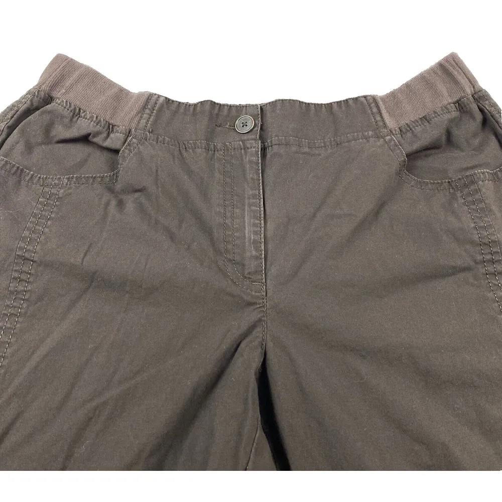 Chico's Womens Size Small Brown Straight Leg Roll Cuff Casual Pant Stretch Waist - Image 3