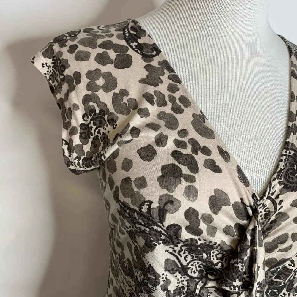 Banana Republic  Paisley Print Ruffle T Shirt Sz Small Y2K - Image 6