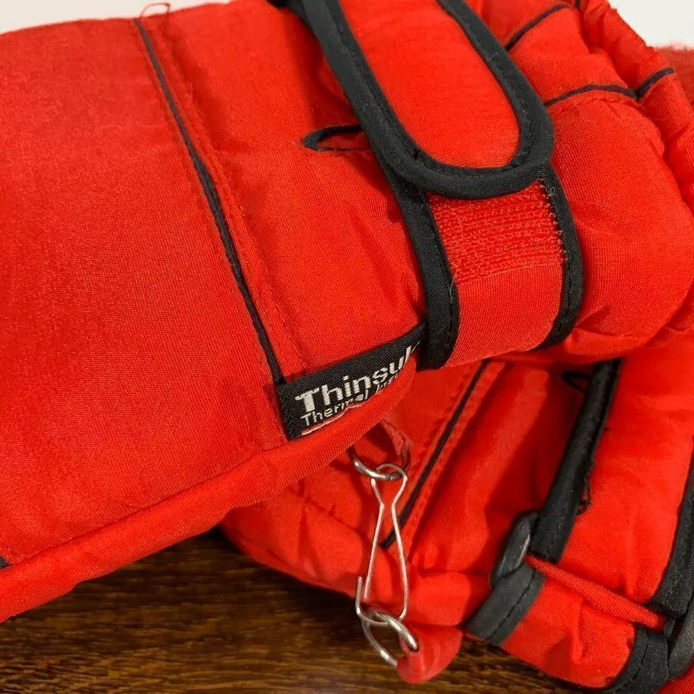 Vintage Montogery Wards Women's Thinsulate Winter Gloves Red S/M - Image 9