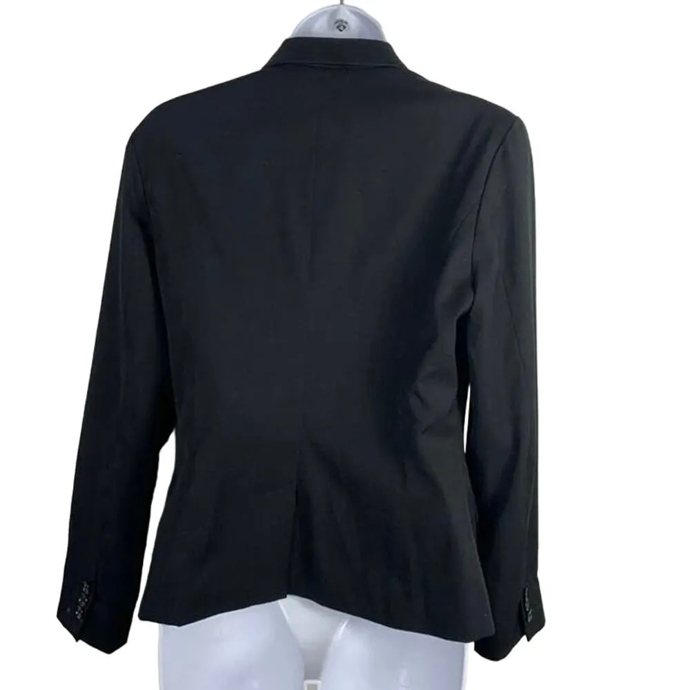 Merona  Black Button Up Blazer Striped Cuffs Size 14 - Image 2