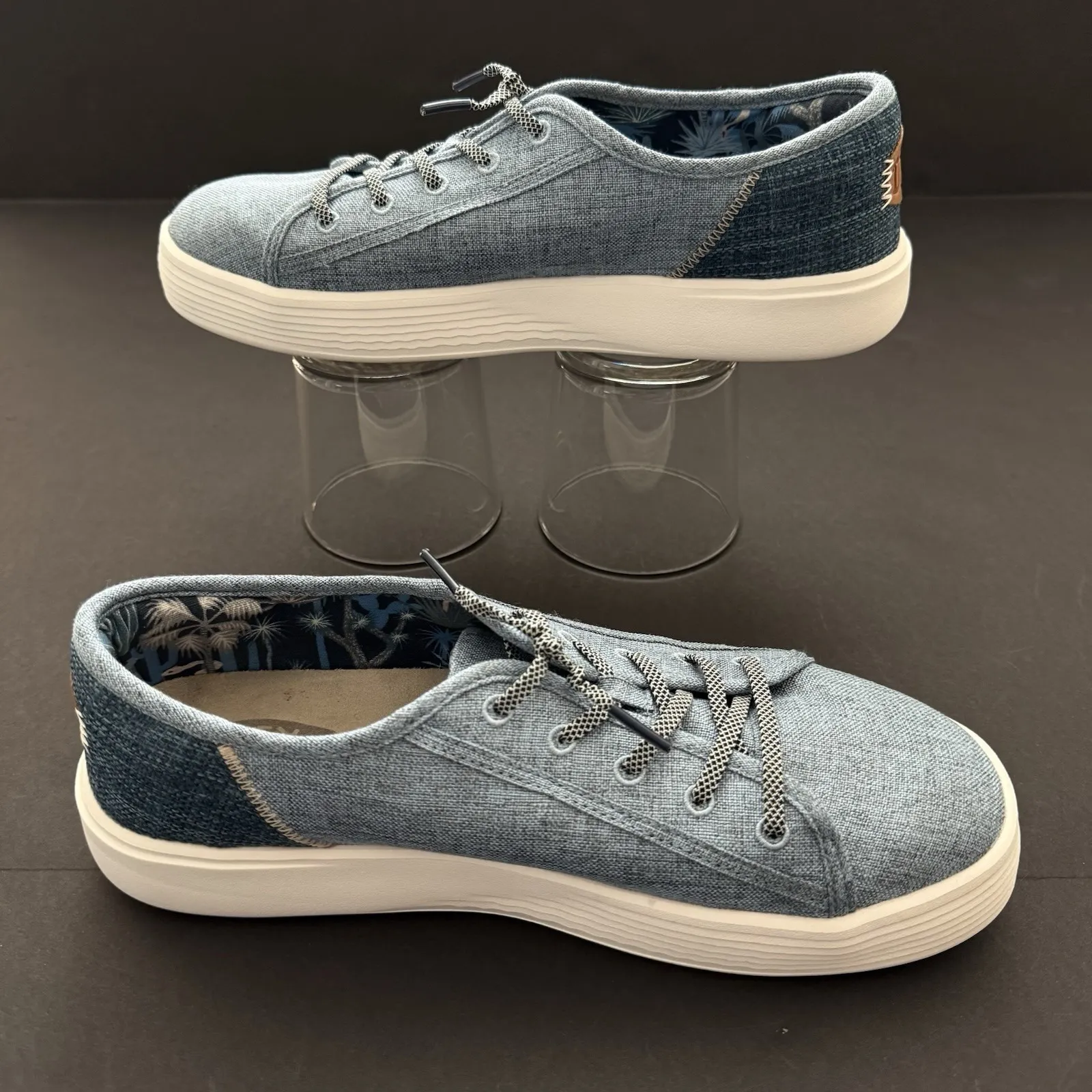 Hey Dude Linen Cody Craft Sneaker Shoe Women US 10 Slip On Casual Blue Western - Image 4