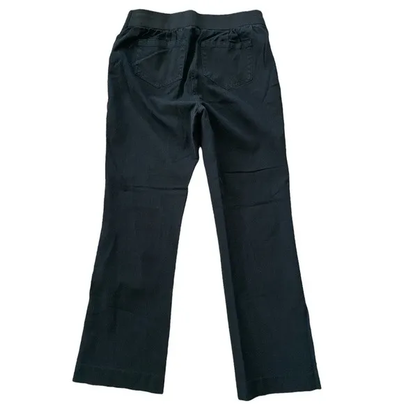 Soft Surroundings Black Pull On Wooden Button Pants Size Small - Image 2