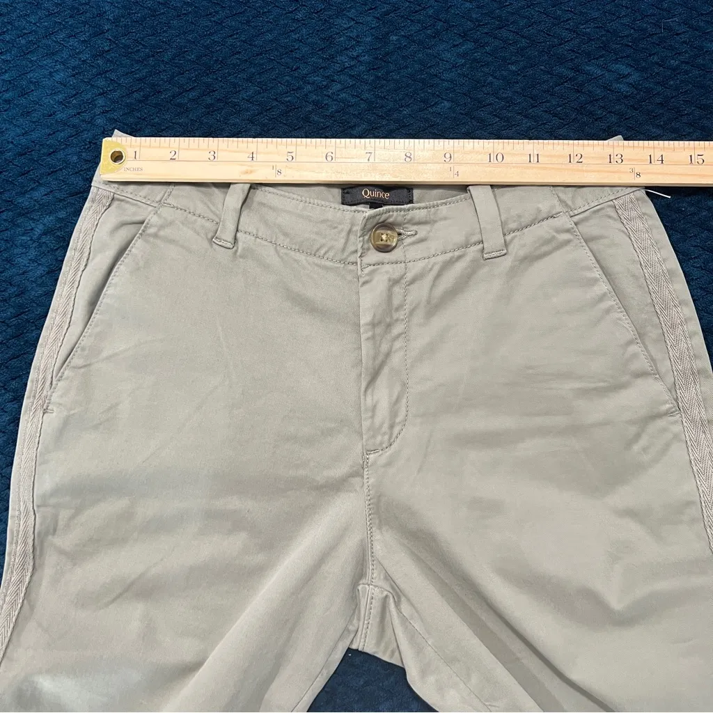 Quince Olive Organic Stretch Cotton Twill Girlfriend Chino Pants Size 24 - Image 13