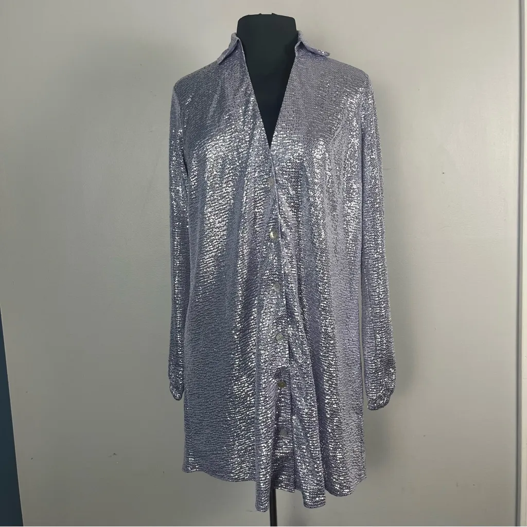 New Show me your Mumu On Tour Dress Lilac Confetti size small purple sparkly - Image 3