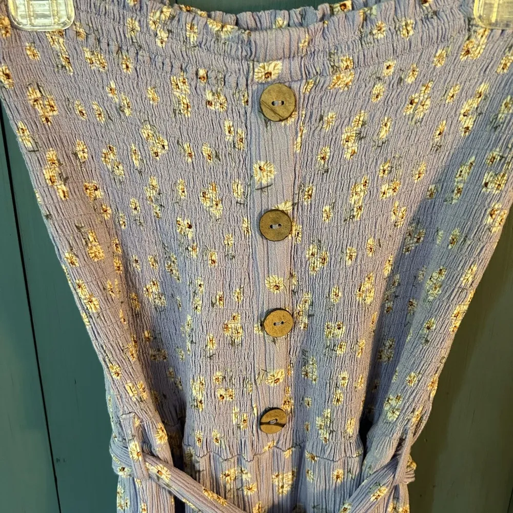 Ocean Drive Purple / White Floral Jumpsuit, M - Image 2